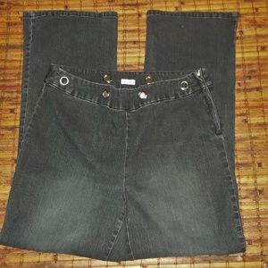 Ladies stretch soft black jeans smooth fit EUC